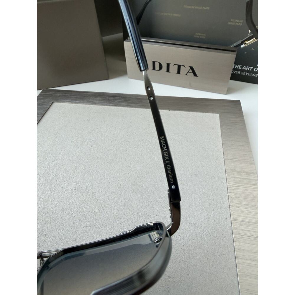 DITA MACH SIX 121-08 Antique Silver Titanium Blue Gradient Sunglasses AUTHENTIC - Picture 10 of 16